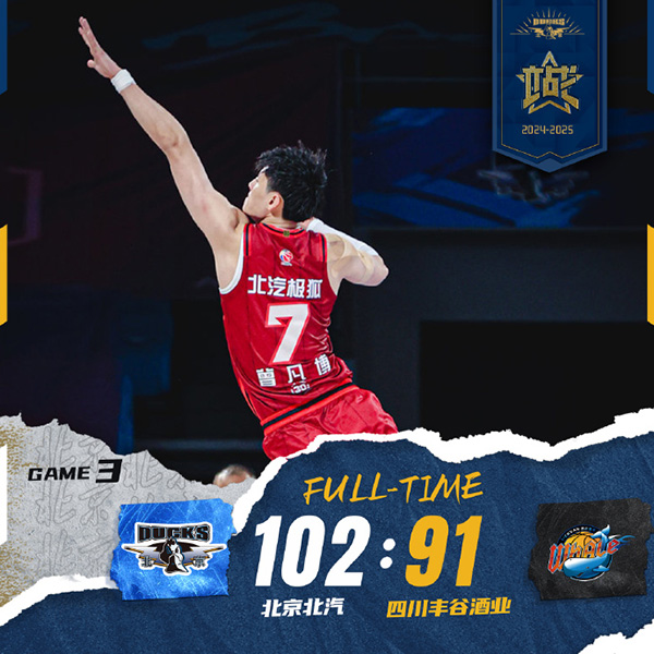 北京102-91四川 杰曼15分6板10助 萨姆纳31分9板7助 北京102-91四川 杰曼15分6板10助 萨姆纳31分9板7助